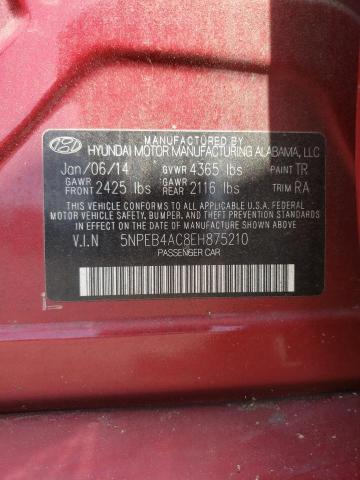 Photo 10 from auction – 2014 HYUNDAI SONATA GLS with VIN 5NPEB4AC8EH875210