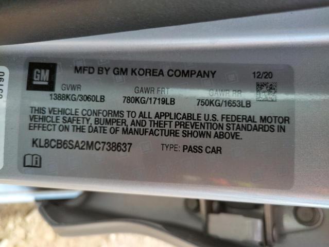 Photo 10 from auction – 2021 CHEVROLET SPARK LS with VIN KL8CB6SA2MC738637