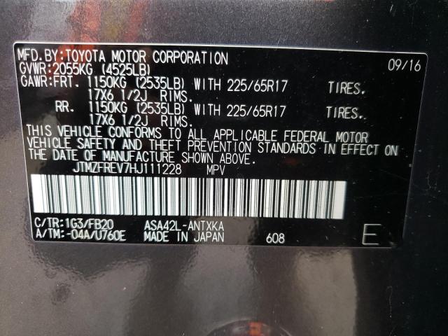 Photo 10 from auction – 2017 TOYOTA RAV4 LE with VIN JTMZFREV7HJ111228