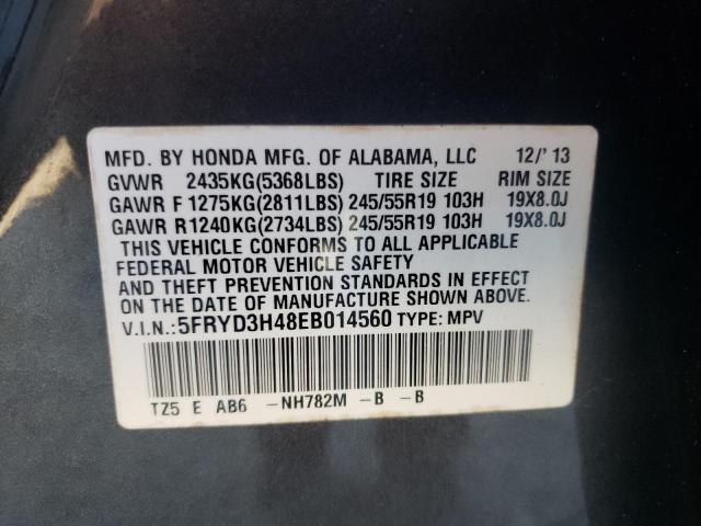 Photo 10 from auction – 2014 ACURA MDX TECHNO with VIN 5FRYD3H48EB014560