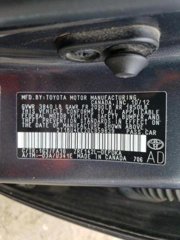 Photo 10 from auction – 2013 TOYOTA COROLLA BA with VIN 2T1BU4EE2DC959839