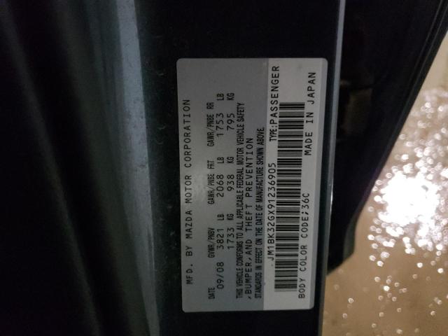 Photo 10 from auction – 2009 MAZDA 3 I with VIN JM1BK32GX91236905