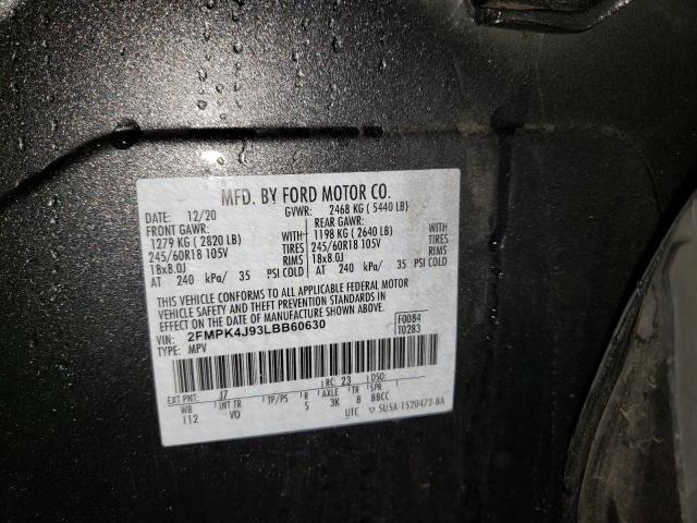 Zdjęcie 10 z aukcji – 2020 FORD EDGE SEL z VIN 2FMPK4J93LBB60630