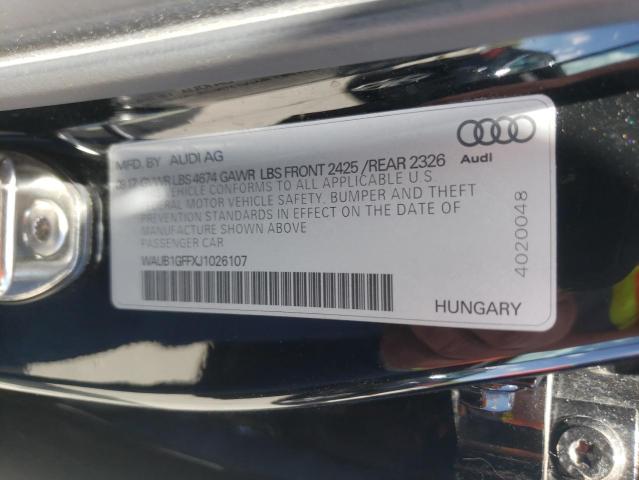 Photo 10 from auction – 2018 AUDI S3 PREMIUM with VIN WAUB1GFFXJ1026107