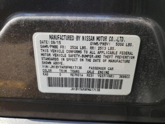 Photo 10 from auction – 2015 INFINITI Q50 BASE with VIN JN1BV7AR9FM417136