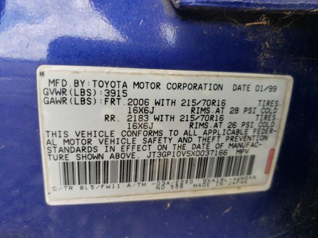 Photo 10 from auction – 1999 TOYOTA RAV4 with VIN JT3GP10V5X0037166