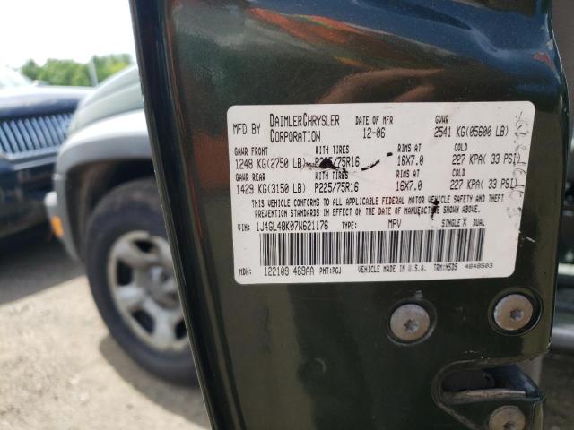 Photo 10 from auction – 2007 JEEP LIBERTY SP with VIN 1J4GL48K07W621176