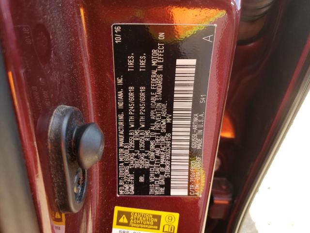 Photo 10 from auction – 2016 TOYOTA HIGHLANDER with VIN 5TDBKRFHXGS348156