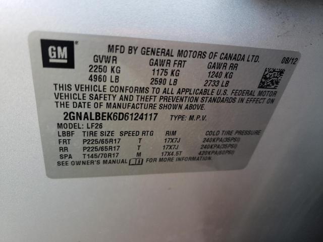 Photo 10 from auction – 2013 CHEVROLET EQUINOX LS with VIN 2GNALBEK6D6124117