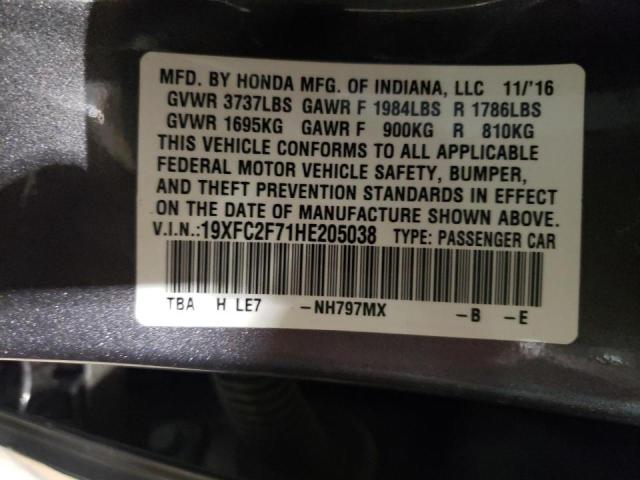 Photo 10 from auction – 2017 HONDA CIVIC EX with VIN 19XFC2F71HE205038
