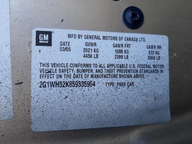 Photo 10 from auction – 2005 CHEVROLET IMPALA LS with VIN 2G1WH52K859335964