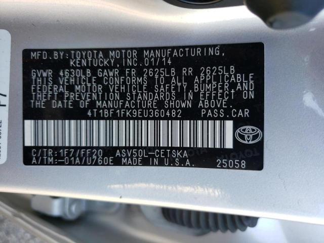 Photo 10 from auction – 2014 TOYOTA CAMRY L with VIN 4T1BF1FK9EU360482