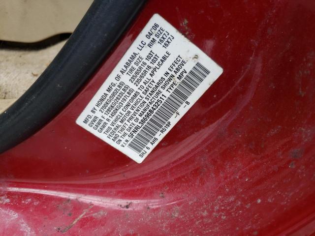 Photo 10 from auction – 2006 HONDA ODYSSEY EX with VIN 5FNRL38696B432511