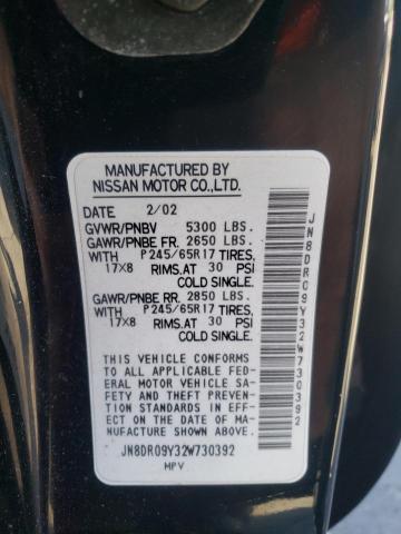 Photo 10 from auction – 2002 NISSAN PATHFINDER with VIN JN8DR09Y32W730392