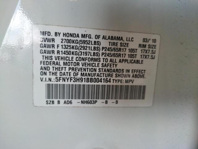 Photo 10 from auction – 2011 HONDA PILOT TOUR with VIN 5FNYF3H91BB004164