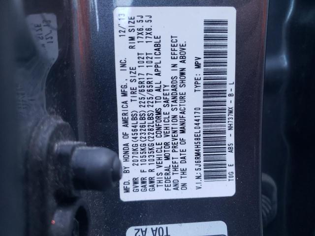 Photo 10 from auction – 2014 HONDA CR-V EX with VIN 5J6RM4H58EL044170
