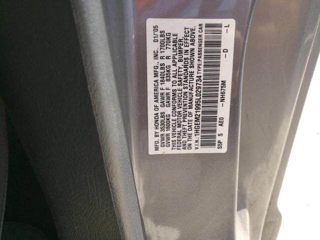 Photo 10 from auction – 2005 HONDA CIVIC EX with VIN 1HGEM21995L029734
