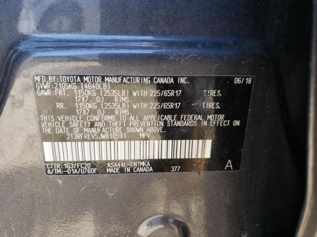 Photo 10 from auction – 2018 TOYOTA RAV4 ADVEN with VIN 2T3RFREV5JW810591