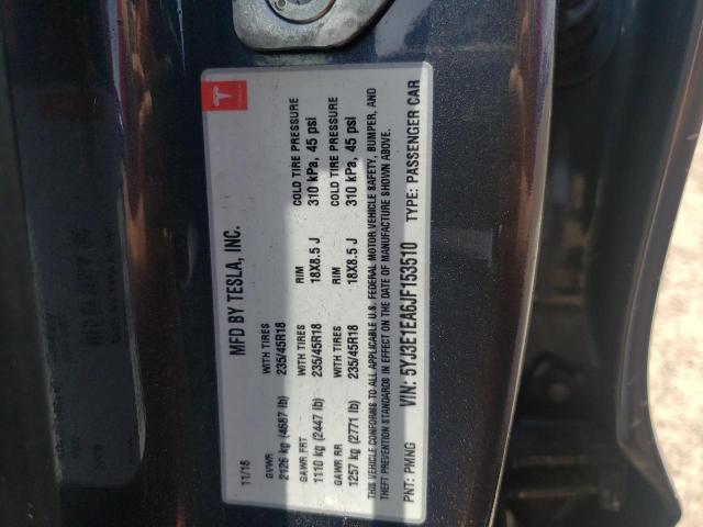 Photo 10 from auction – 2018 TESLA MODEL 3 with VIN 5YJ3E1EA6JF153510