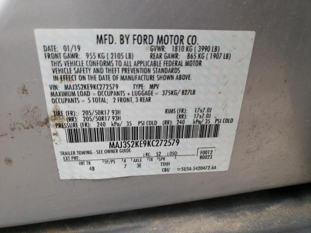 Photo 10 from auction – 2019 FORD ECOSPORT T with VIN MAJ3S2KE9KC272579