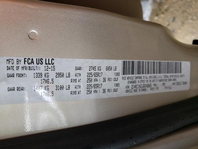 Photo 10 from auction – 2016 CHRYSLER TOWN & COU with VIN 2C4RC1AG1GR246605