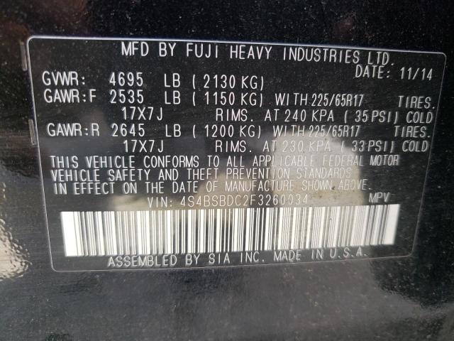 Снимка 10 от търг – 2015 SUBARU OUTBACK 2. с VIN 4S4BSBDC2F3260034