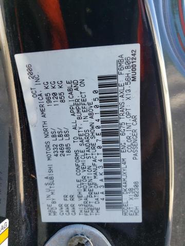 Photo 10 from auction – 2007 MITSUBISHI ECLIPSE GT with VIN 4A3AK34T07E041050