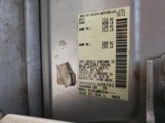 Photo 10 from auction – 2012 NISSAN MAXIMA S with VIN 1N4AA5AP4CC809701