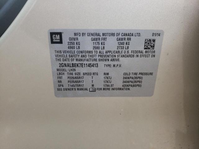 Photo 10 from auction – 2014 CHEVROLET EQUINOX LT with VIN 2GNALBEK7E1145413