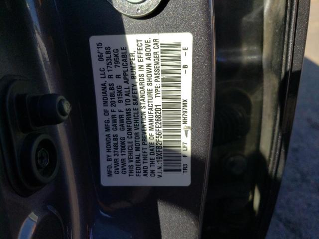 Photo 10 from auction – 2015 HONDA CIVIC LX with VIN 19XFB2F56FE268201