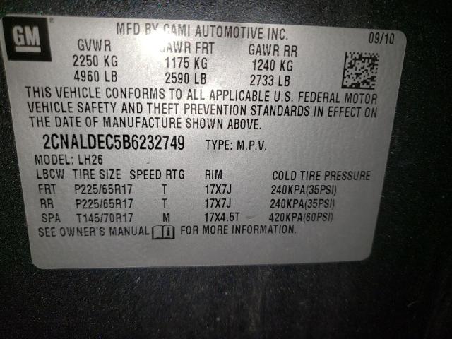 صورة رقم 10 من المزاد - 2011 CHEVROLET EQUINOX LT مع VIN 2CNALDEC5B6232749
