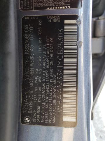 Photo 10 from auction – 2000 BMW 323 I with VIN WBAAM3341YCB25303