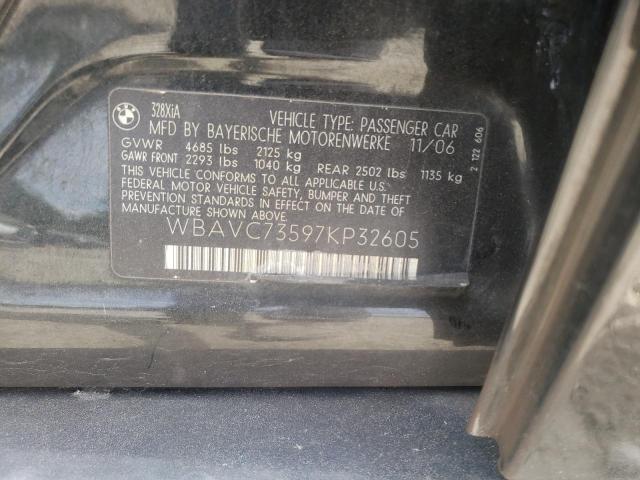 Photo 10 from auction – 2007 BMW 325XI with VIN WBAVC73597KP32605