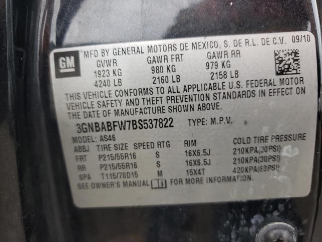 Photo 10 from auction – 2011 CHEVROLET HHR LT with VIN 3GNBABFW7BS537822