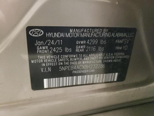 Photo 10 from auction – 2011 HYUNDAI SONATA GLS with VIN 5NPEB4ACXBH232286