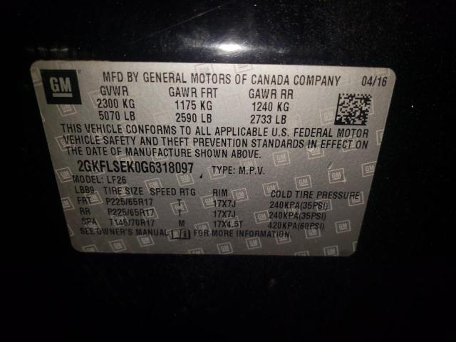 Photo 10 from auction – 2016 GMC TERRAIN SL with VIN 2GKFLSEK0G6318097