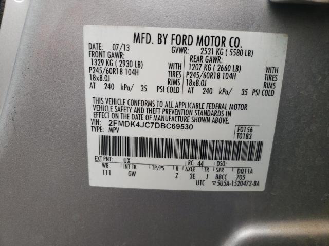 Photo 10 from auction – 2013 FORD EDGE SEL with VIN 2FMDK4JC7DBC69530