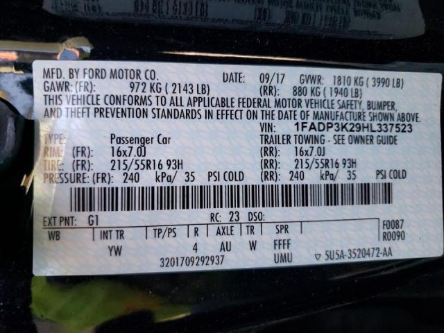 Photo 10 from auction – 2017 FORD FOCUS SE with VIN 1FADP3K29HL337523