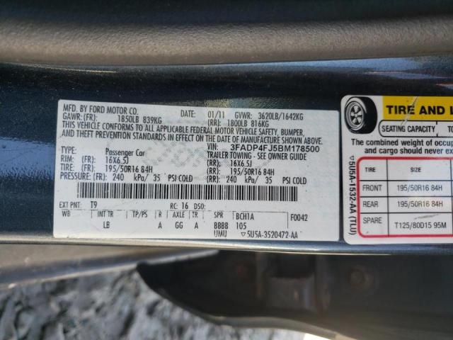 Photo 10 from auction – 2011 FORD FIESTA SES with VIN 3FADP4FJ5BM178500