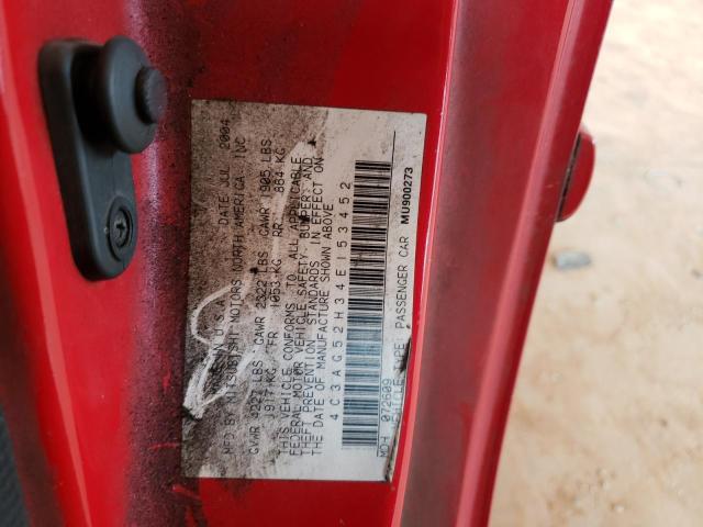 Photo 10 from auction – 2004 CHRYSLER SEBRING LI with VIN 4C3AG52H34E153452