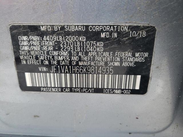 Photo 10 from auction – 2019 SUBARU WRX LIMITE with VIN JF1VA1H66K9814935