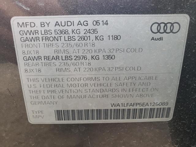 Photo 10 from auction – 2014 AUDI Q5 with VIN WA1LFAFP5EA125089