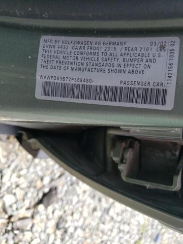 Photo 10 from auction – 2002 VOLKSWAGEN PASSAT GLS with VIN WVWPD63B72P368480