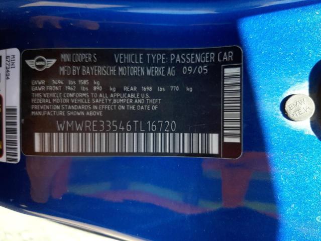 Photo 10 from auction – 2006 MINI COOPER S with VIN WMWRE33546TL16720