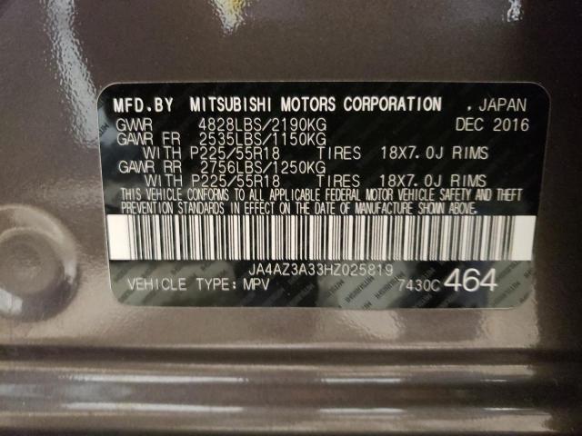 Photo 10 from auction – 2017 MITSUBISHI OUTLANDER with VIN JA4AZ3A33HZ025819