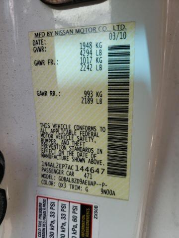 Photo 10 from auction – 2010 NISSAN ALTIMA S with VIN 1N4AL2EP7AC144647