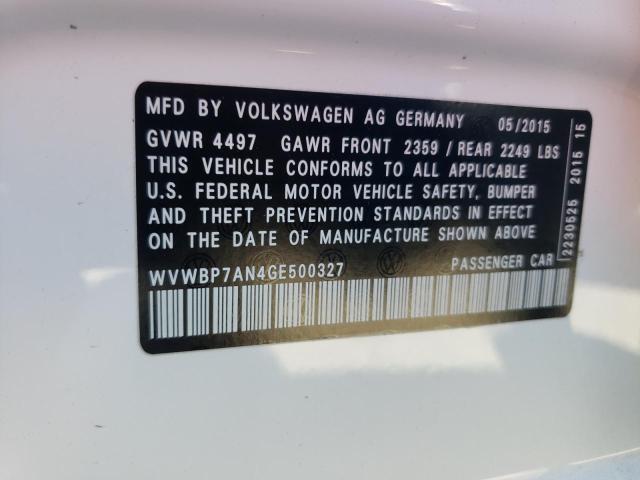 Photo 10 from auction – 2016 VOLKSWAGEN CC BASE with VIN WVWBP7AN4GE500327