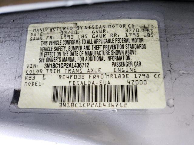 Photo 10 from auction – 2010 NISSAN VERSA S with VIN 3N1BC1CP2AL436712