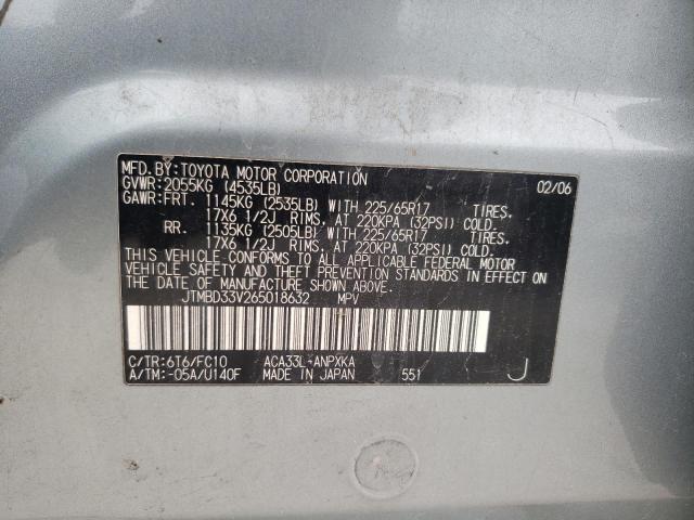 Photo 10 from auction – 2006 TOYOTA RAV4 with VIN JTMBD33V265018632
