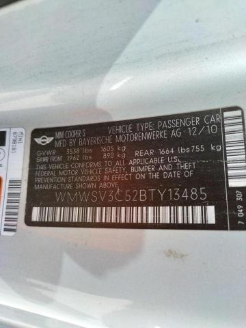 Photo 10 from auction – 2011 MINI COOPER S with VIN WMWSV3C52BTY13485